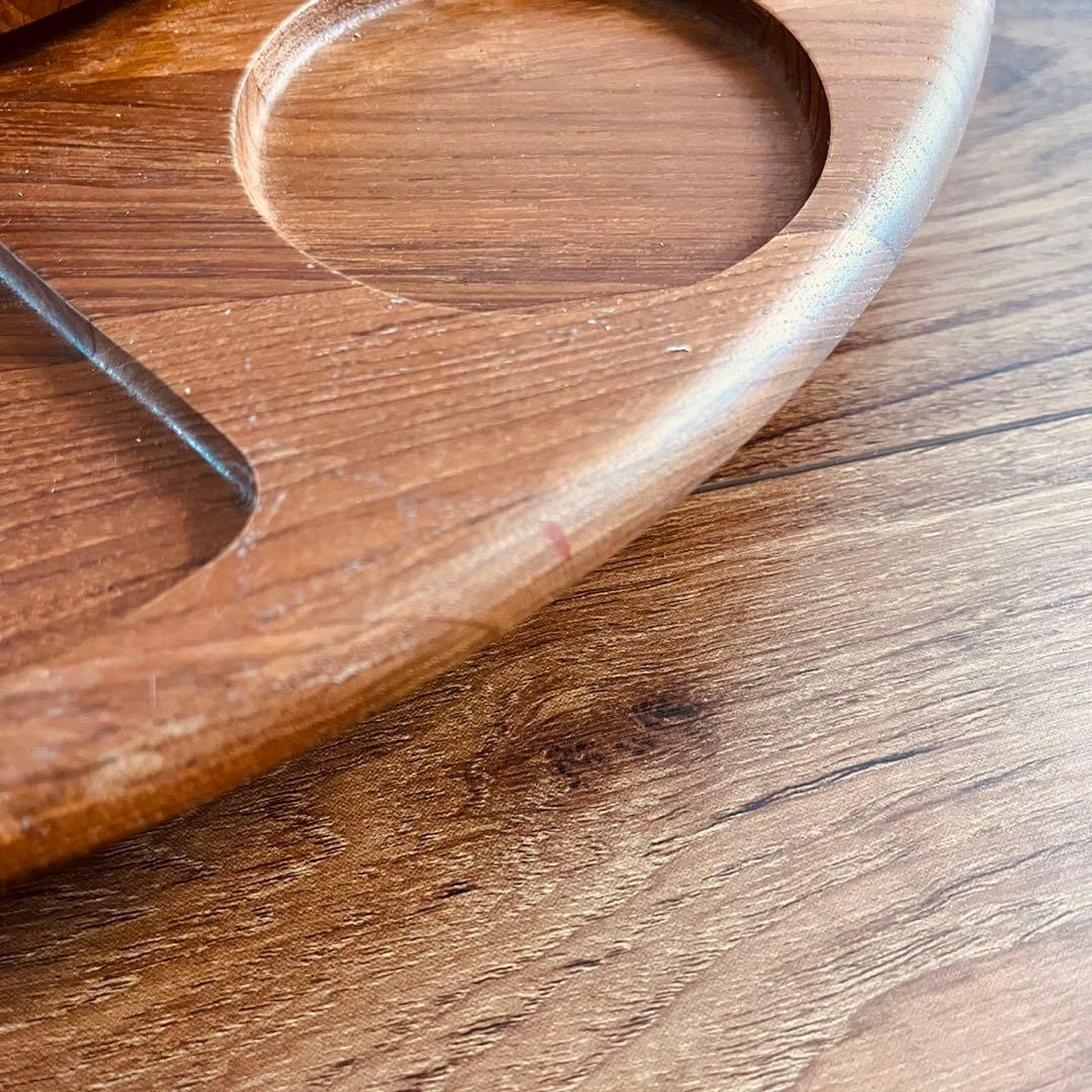 北欧デンマークDIGSMED社チークの回転トレイ（ターンテーブル）