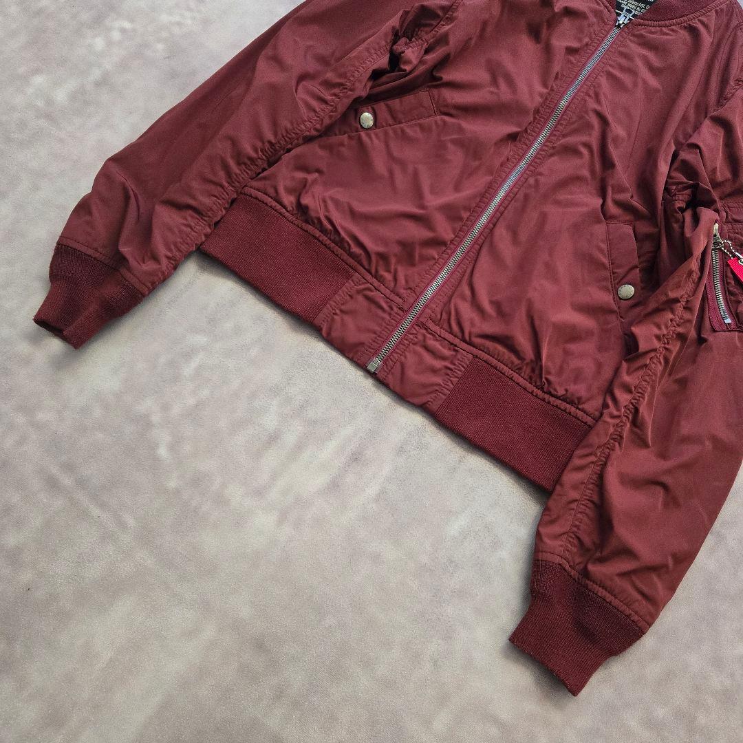 希少 ALPHA INDUSTRIES MA-1 ジャケット 赤 レッド 細身