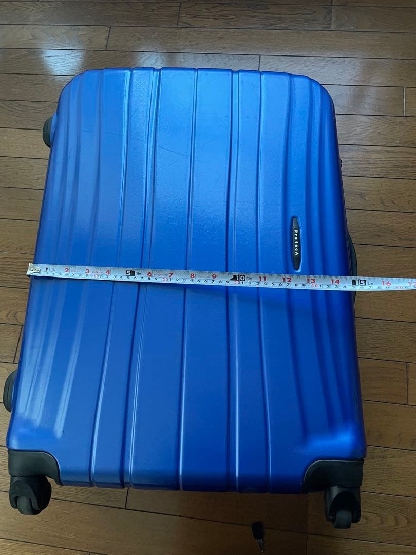青い　キャリーケース　高さ64センチ　鍵付き　説明書付きproteca
