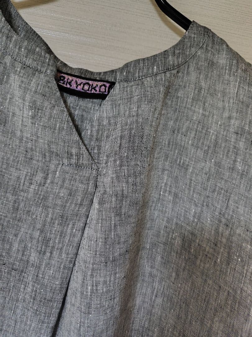 ≪M.&kyoko ≫ リネン 半袖ブラウス　　ポケット付　期間限定お値下げ