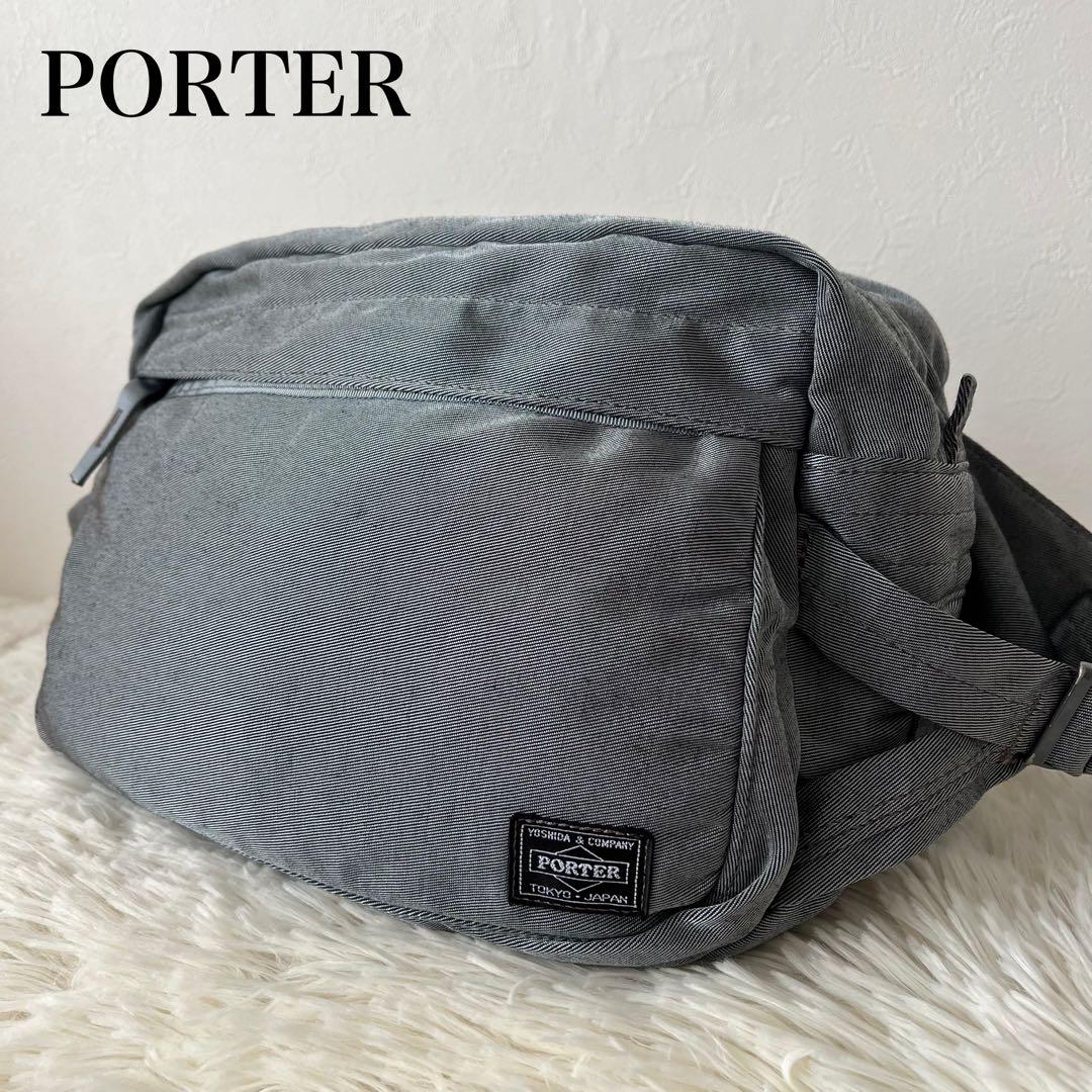 ポーター OVERDYE ウエストバッグ ボディバッグ カーキ グレー