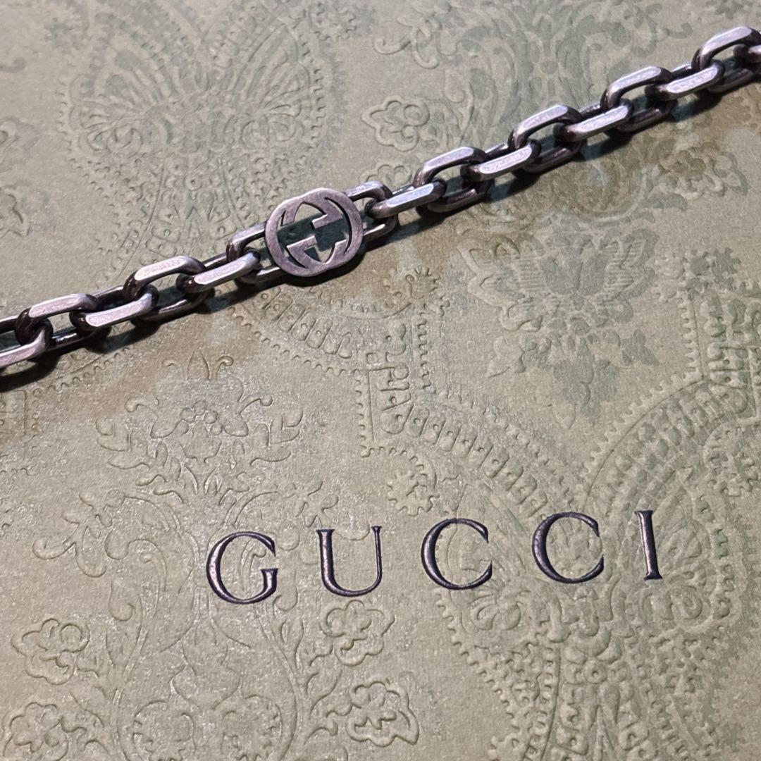 グッチ　インターロッキング　チェーンリンク　ロング　ネックレス　925 60cm