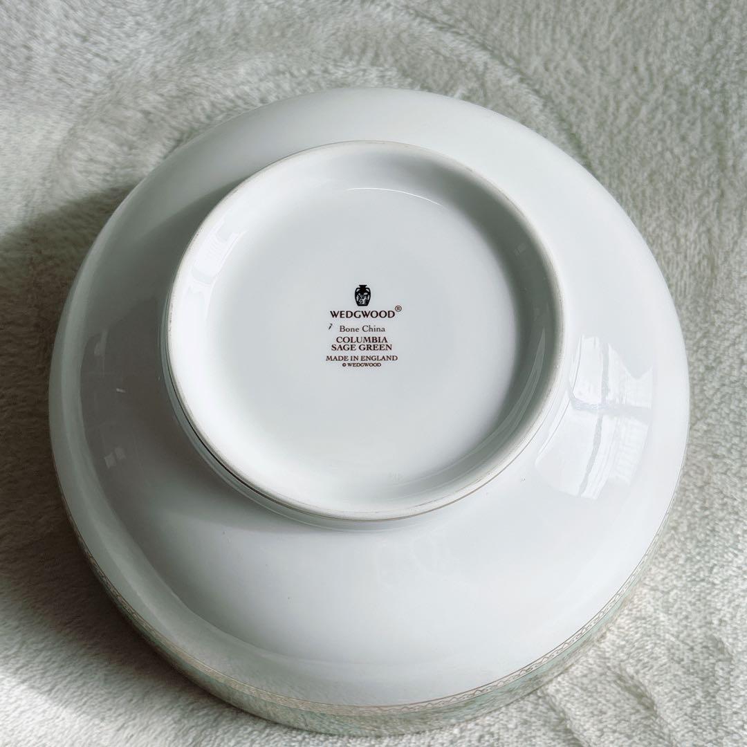 【新品】ウェッジウッド コロンビア セージグリーン サラダ ボウル 黒壺 20㎝