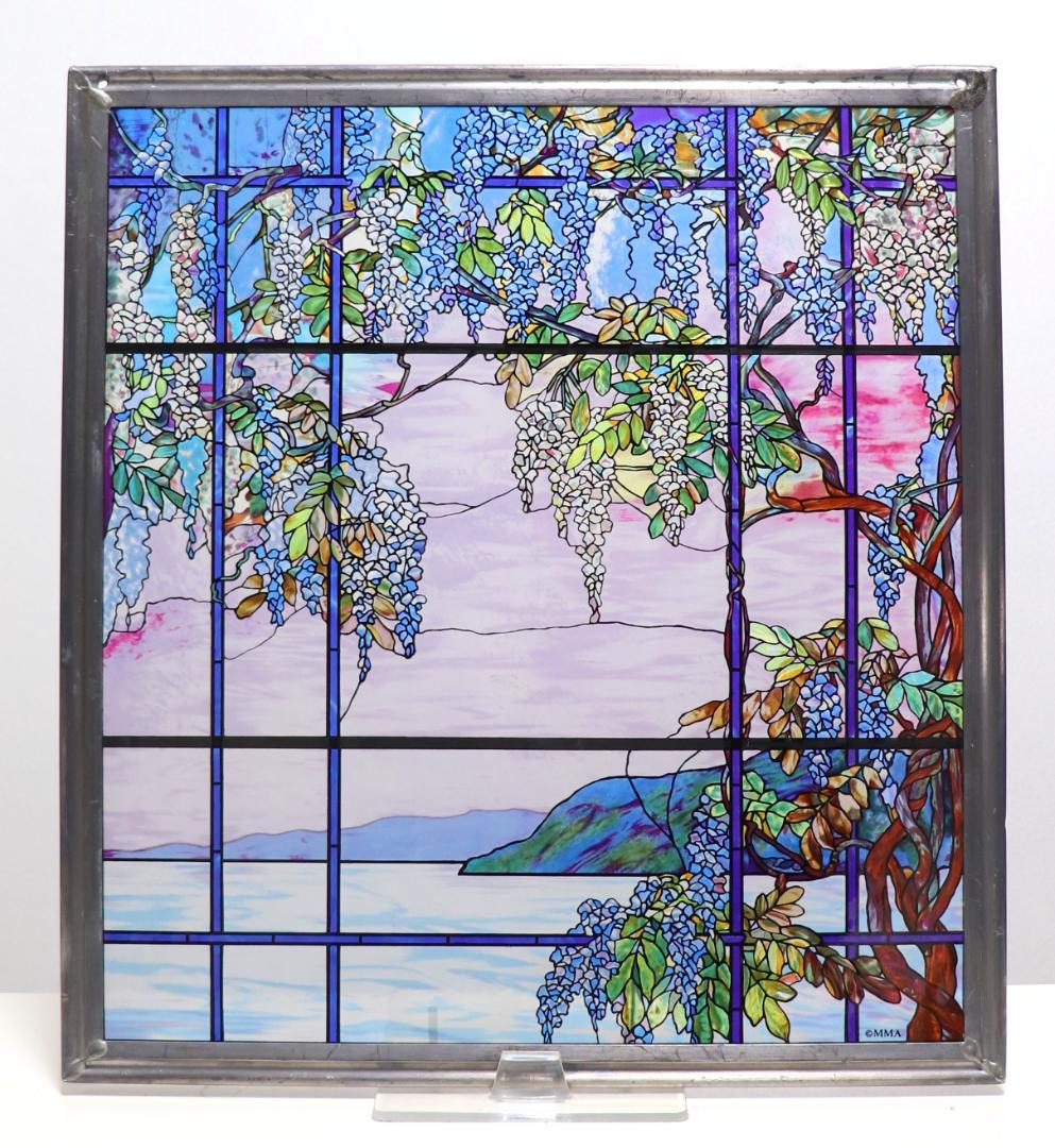 ルイス・C・ティファニー ヴィンテージ ステンドグラス 大型オイスターベイの風景