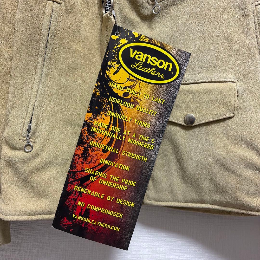 未使用バンソン vanson C2R 36ベージュスエードライダースカスタム