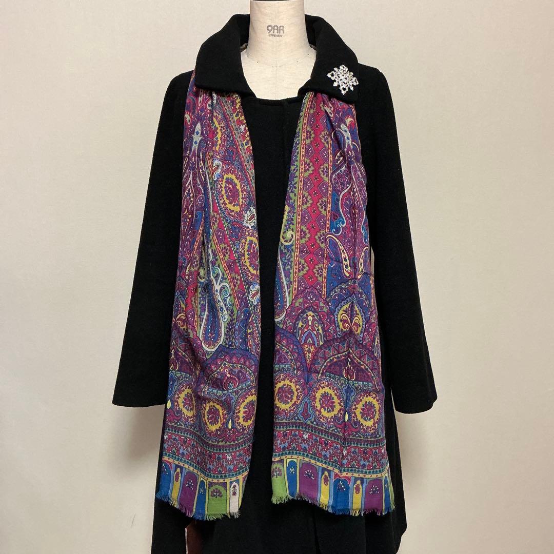 洗練されたデザイン　ETRO 正規品　大判ショール　 カシミヤ100% 13