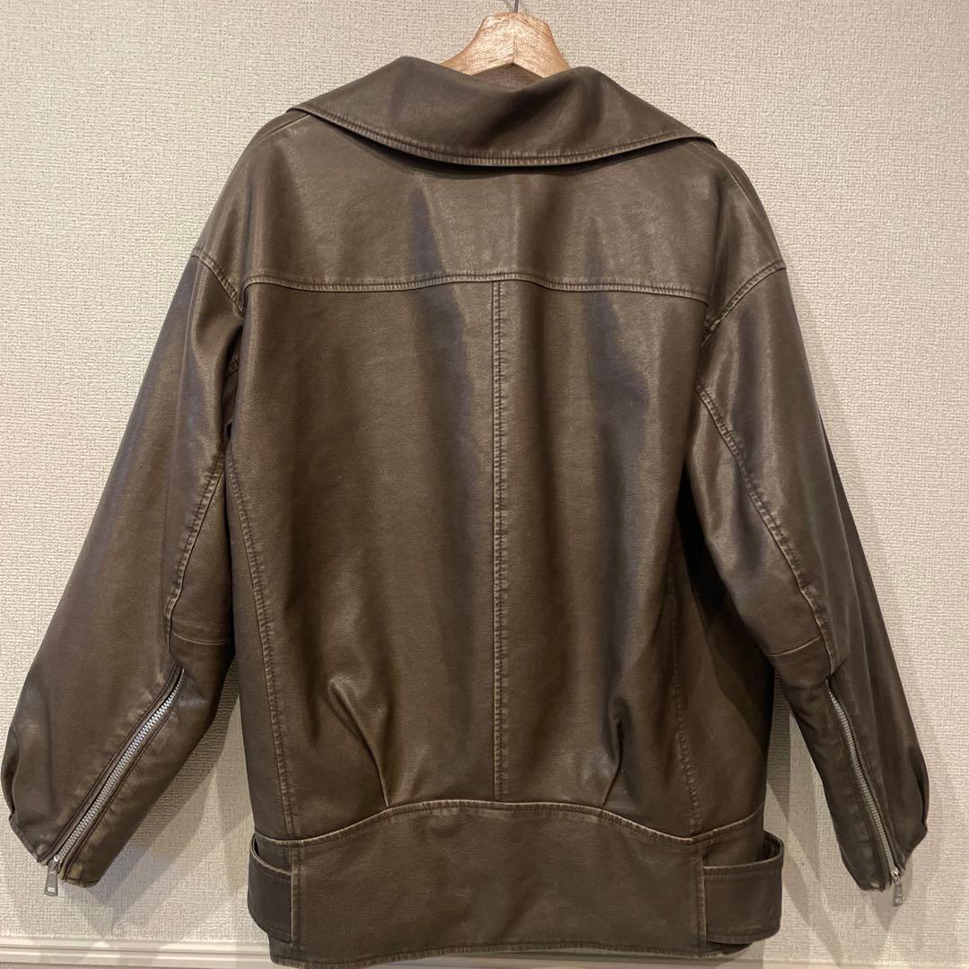 美品♡ VINTAGE WASH ECO レザーキルティングライダース