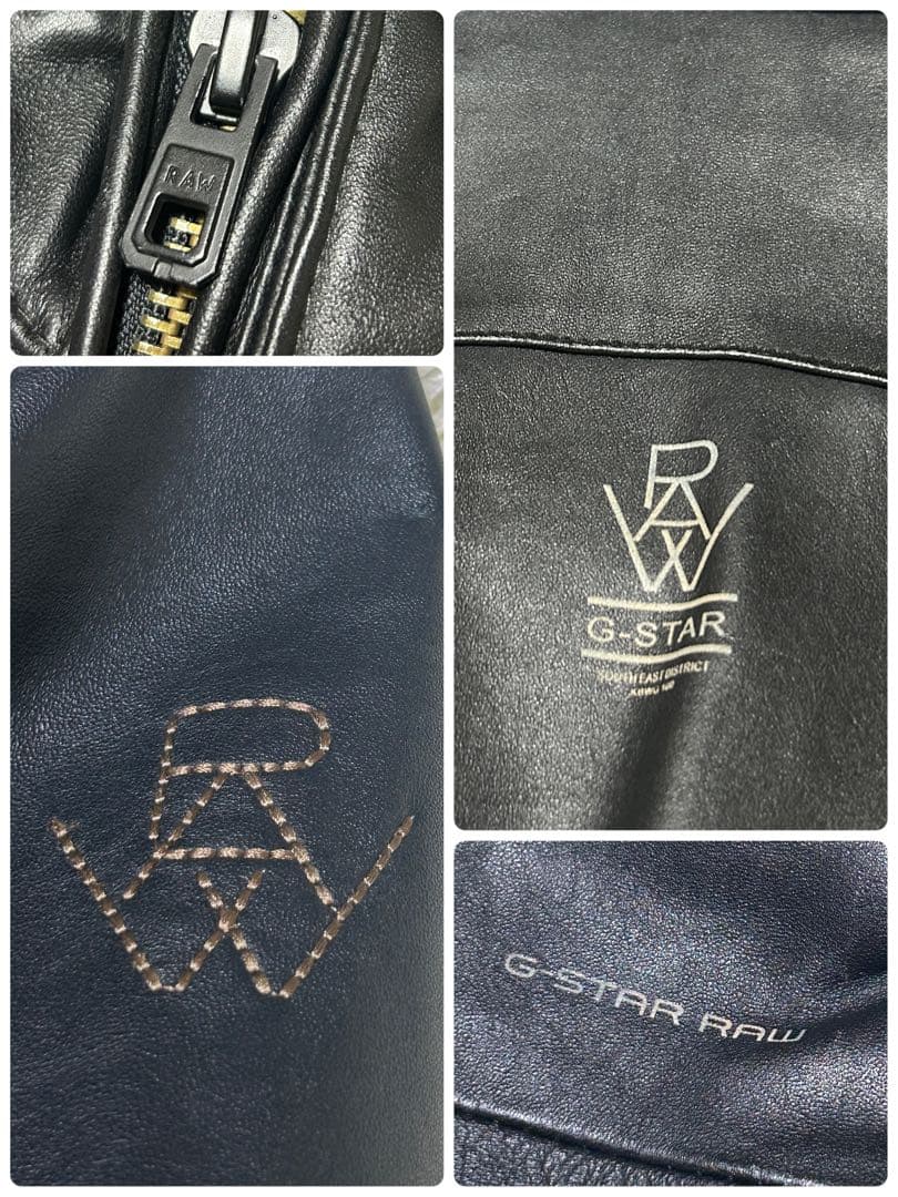 【超希少3L 牛革】ジースターロウ　レザージャケット　ライダース　刺繍　ロゴ金具