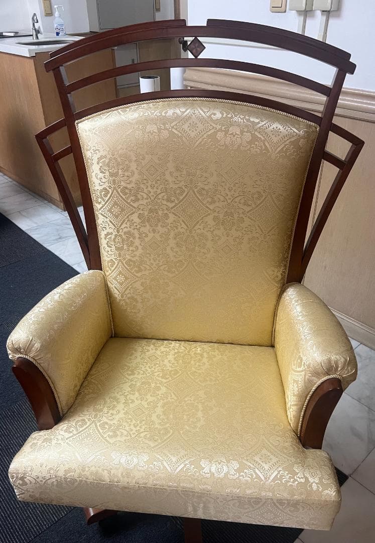 【美品】中華風回転チェア　キャスター付き アンティーク風