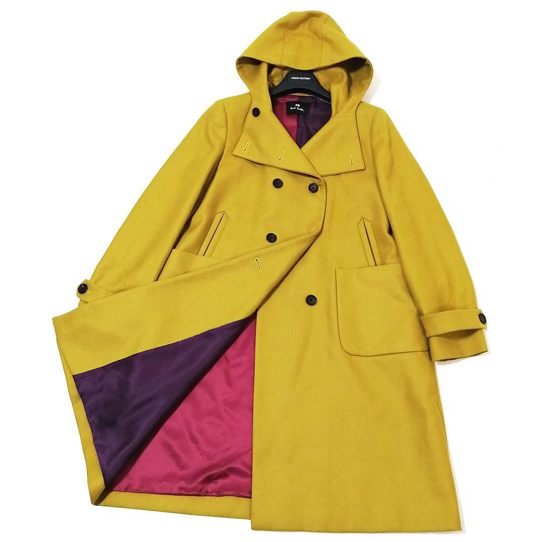 美品✨ポールスミス　ダッフルコート　フード　42　大きいサイズ　イエロー　ダブル