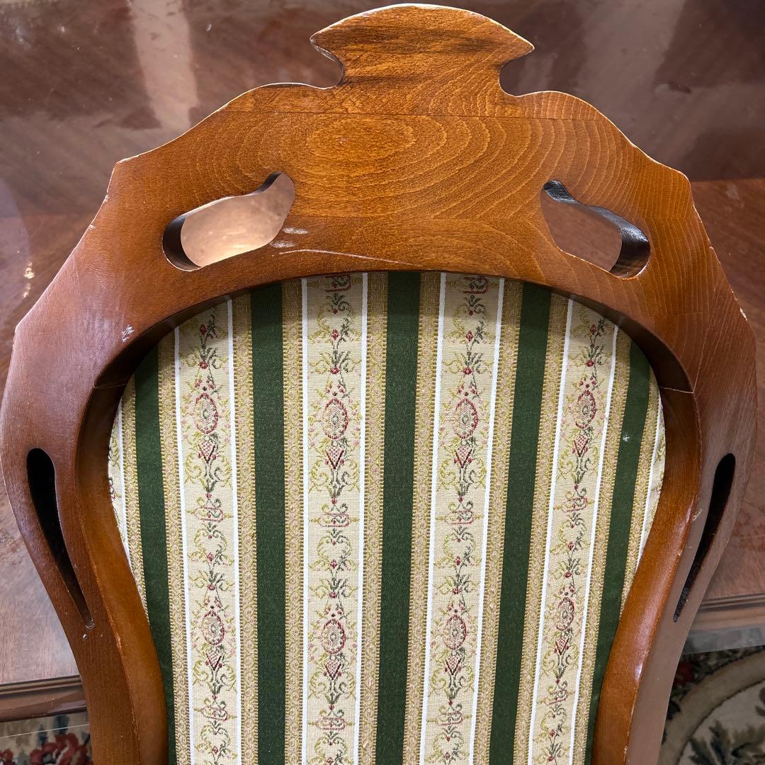 クラシックストライプ柄ダイニングチェア