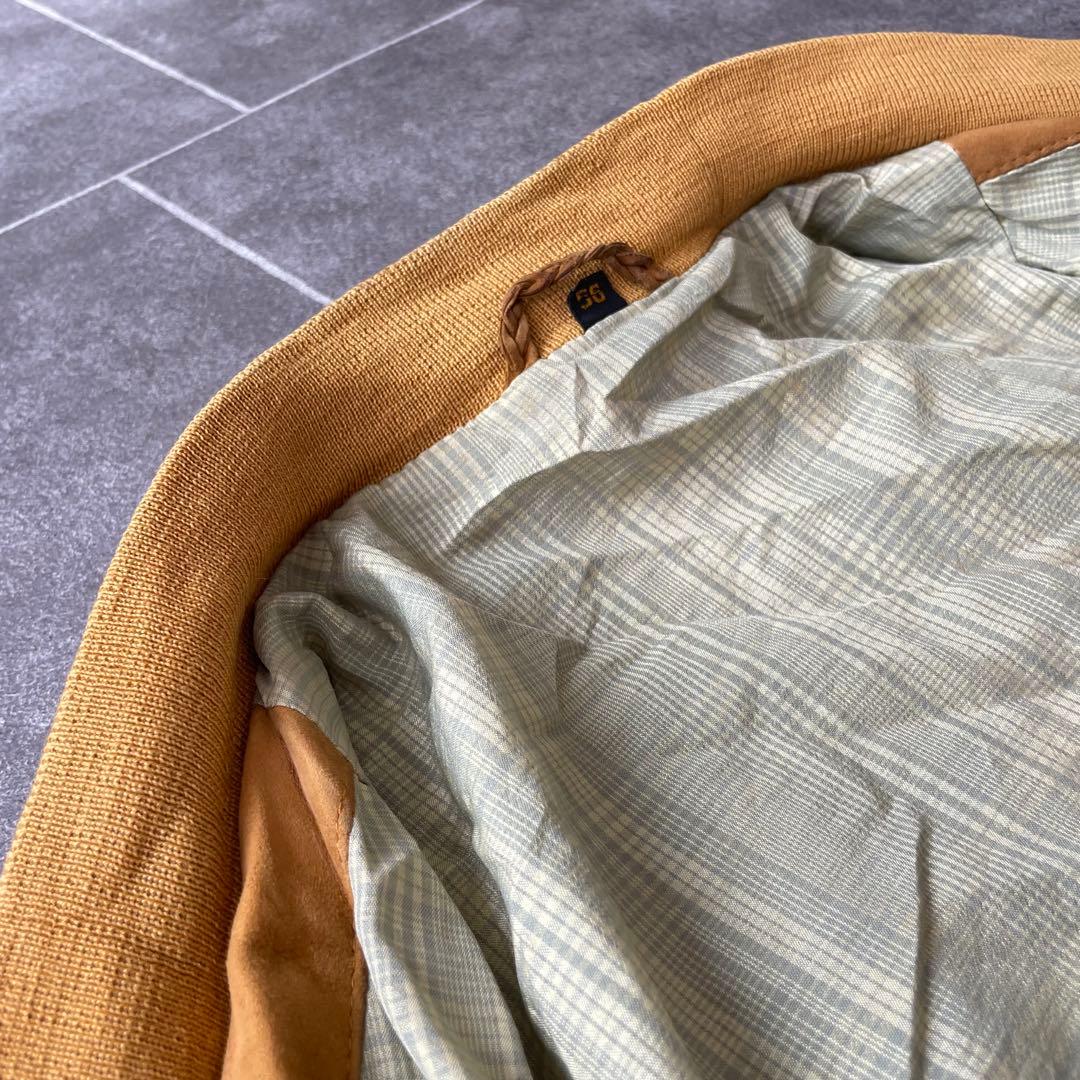 本革 ヴィンテージ スエードレザーブルゾン ユーロ古着 キャメル 56