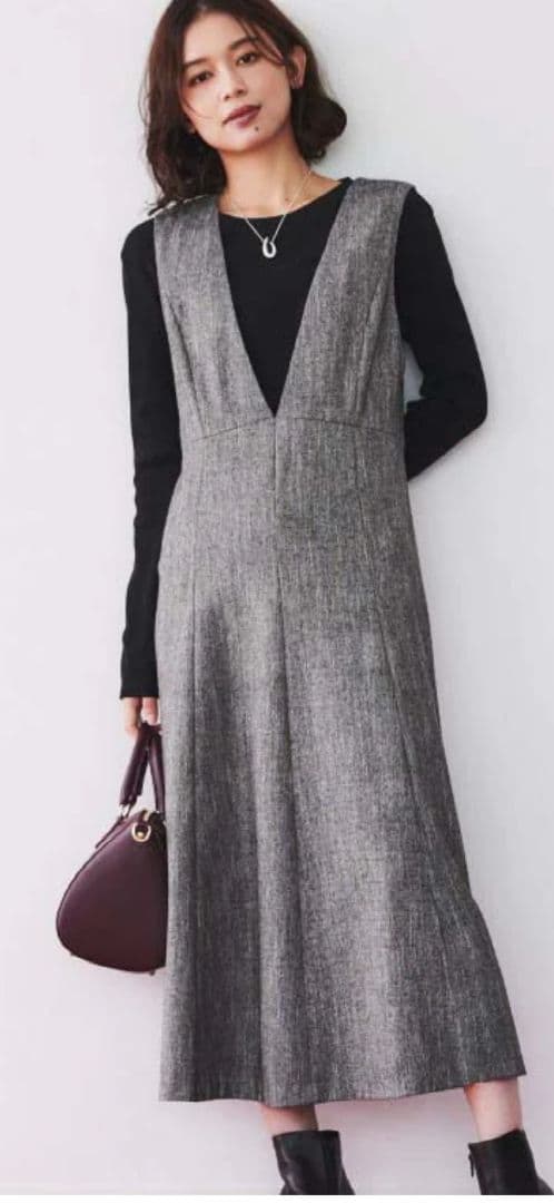 UNTITLEDアンタイトル　ミックスツイード ジャンパースカート　大きめ