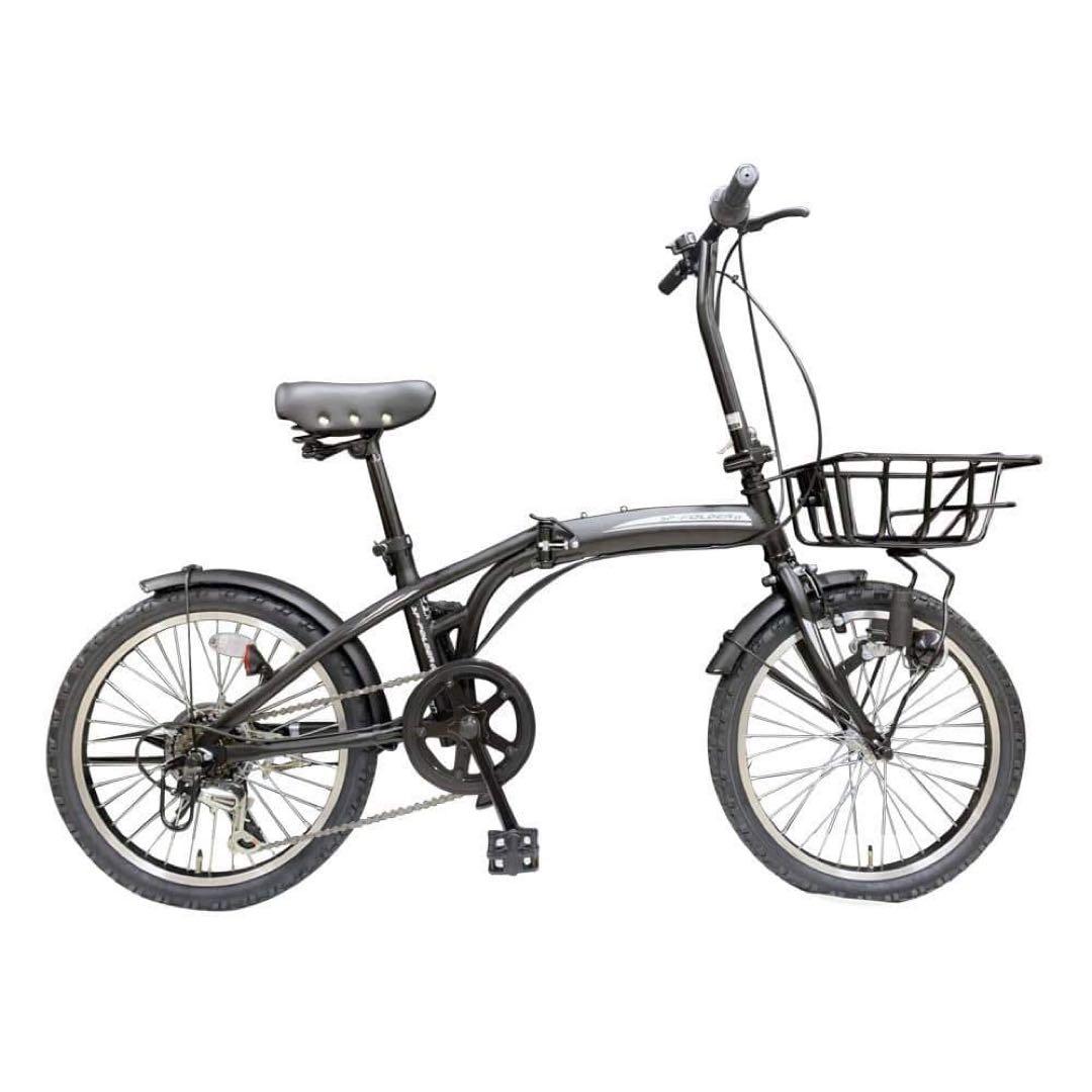 折り畳み自転車　20型　ブラック　20インチ　小径
