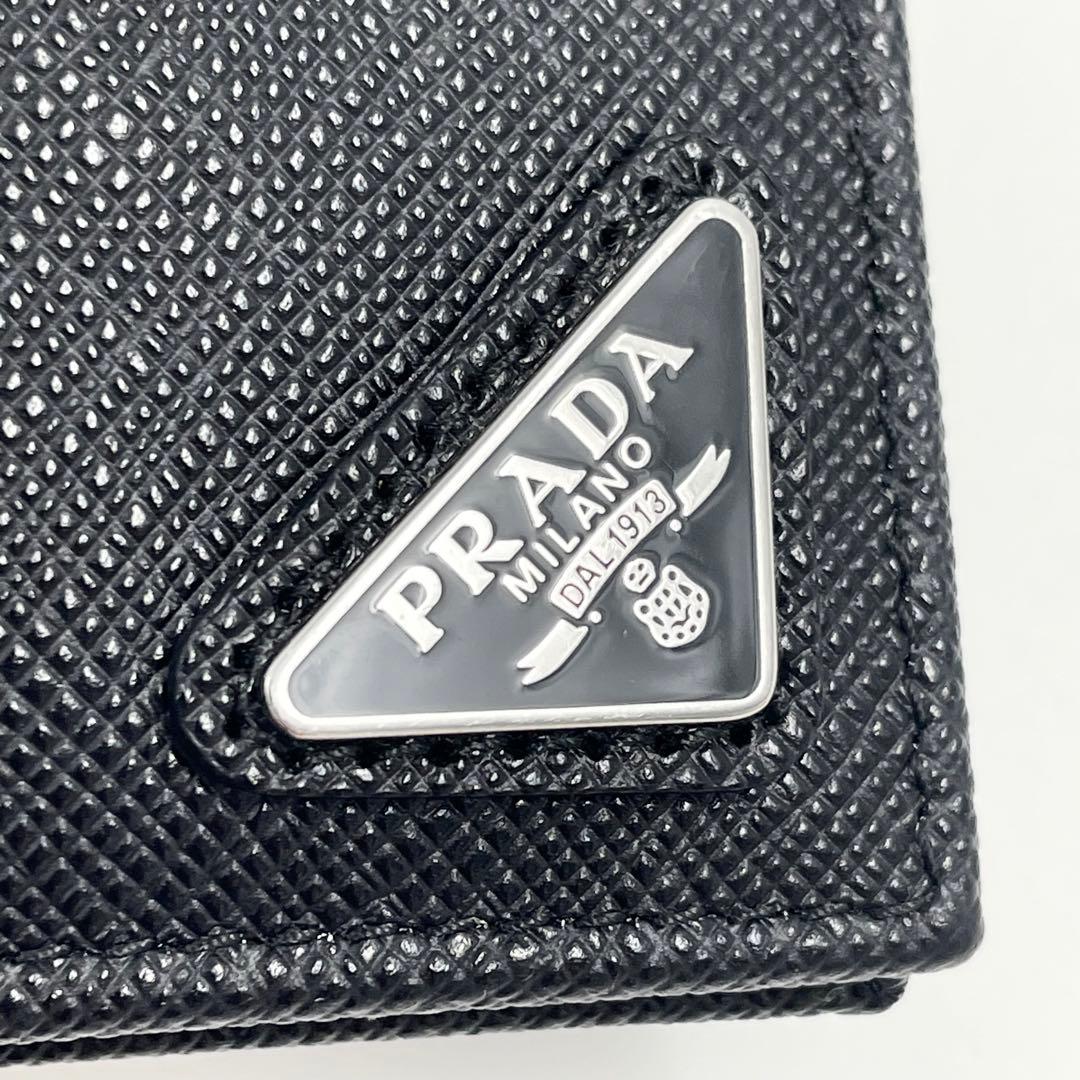 【✨現行 未使用級】プラダ 二つ折り 札入れ サフィアーノ 三角ロゴ RFID