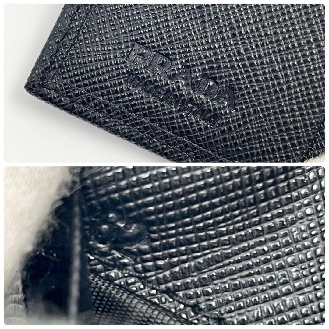 【✨現行 未使用級】プラダ 二つ折り 札入れ サフィアーノ 三角ロゴ RFID