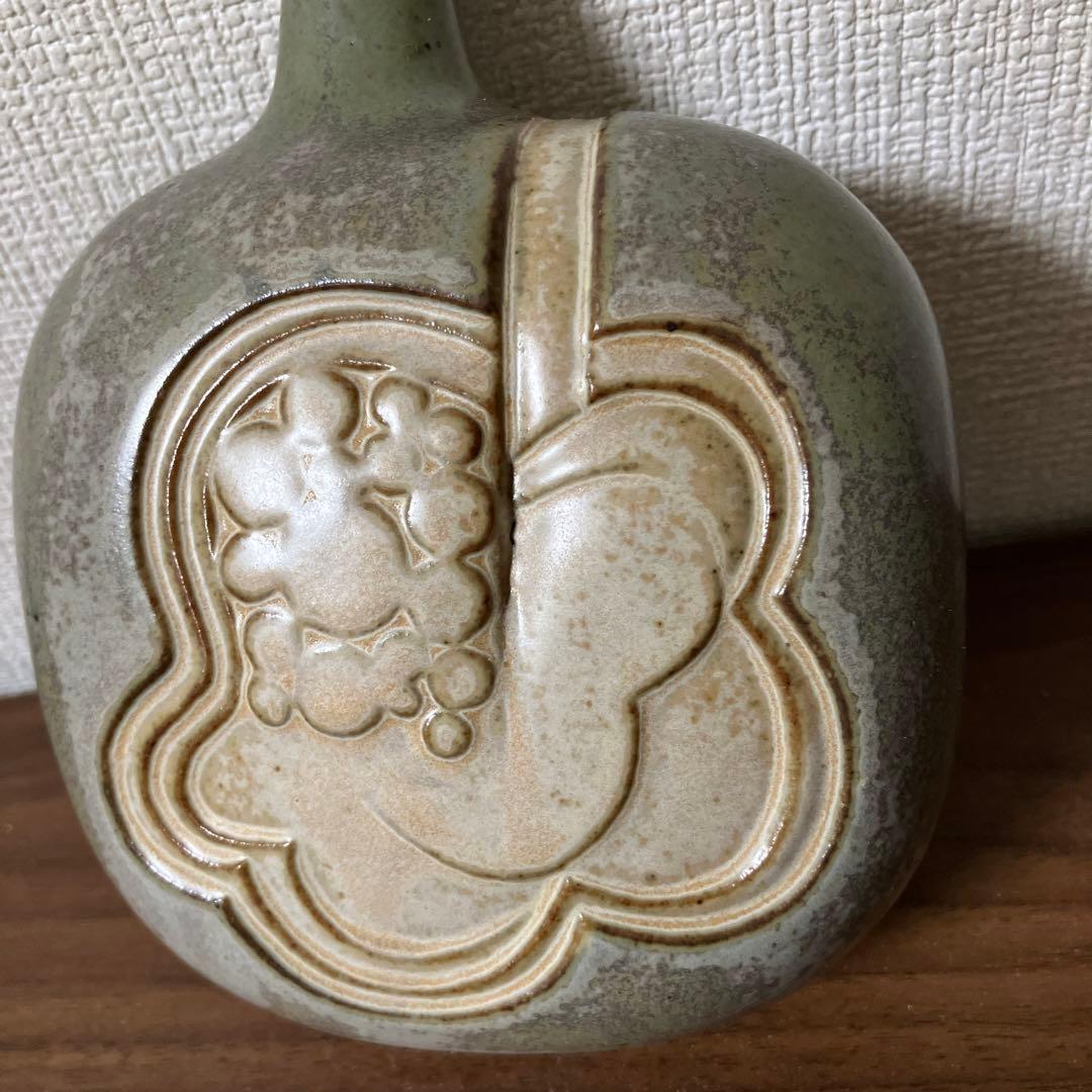 イワツキ 花瓶　ヴィンテージ　フラワーベース　かしわ窯　北欧風　モダン