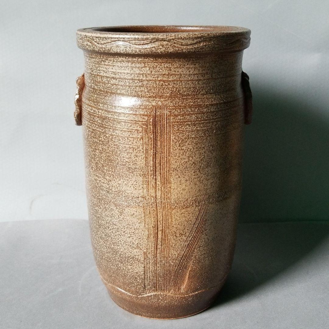 信楽焼傘立て  くしめ耳付き 高さ４５cm