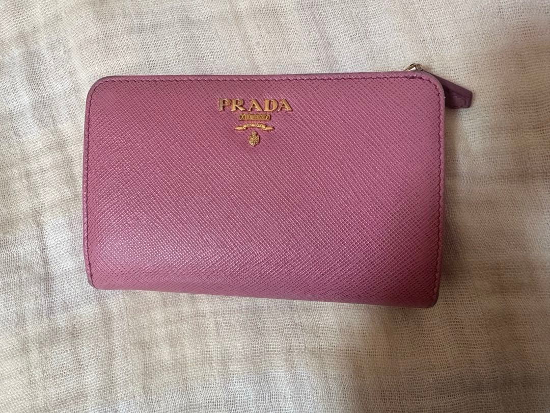 PRADA サフィアーノレザー　2つ折り財布　バイカラー