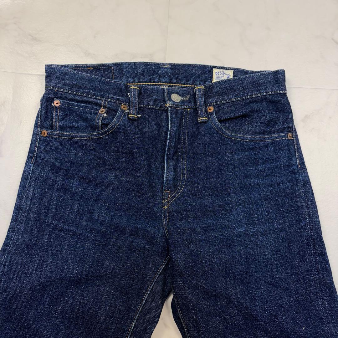 オアスロウ 105 ジップフライ　S 日本製　セルビッチ　デニムパンツ　紺