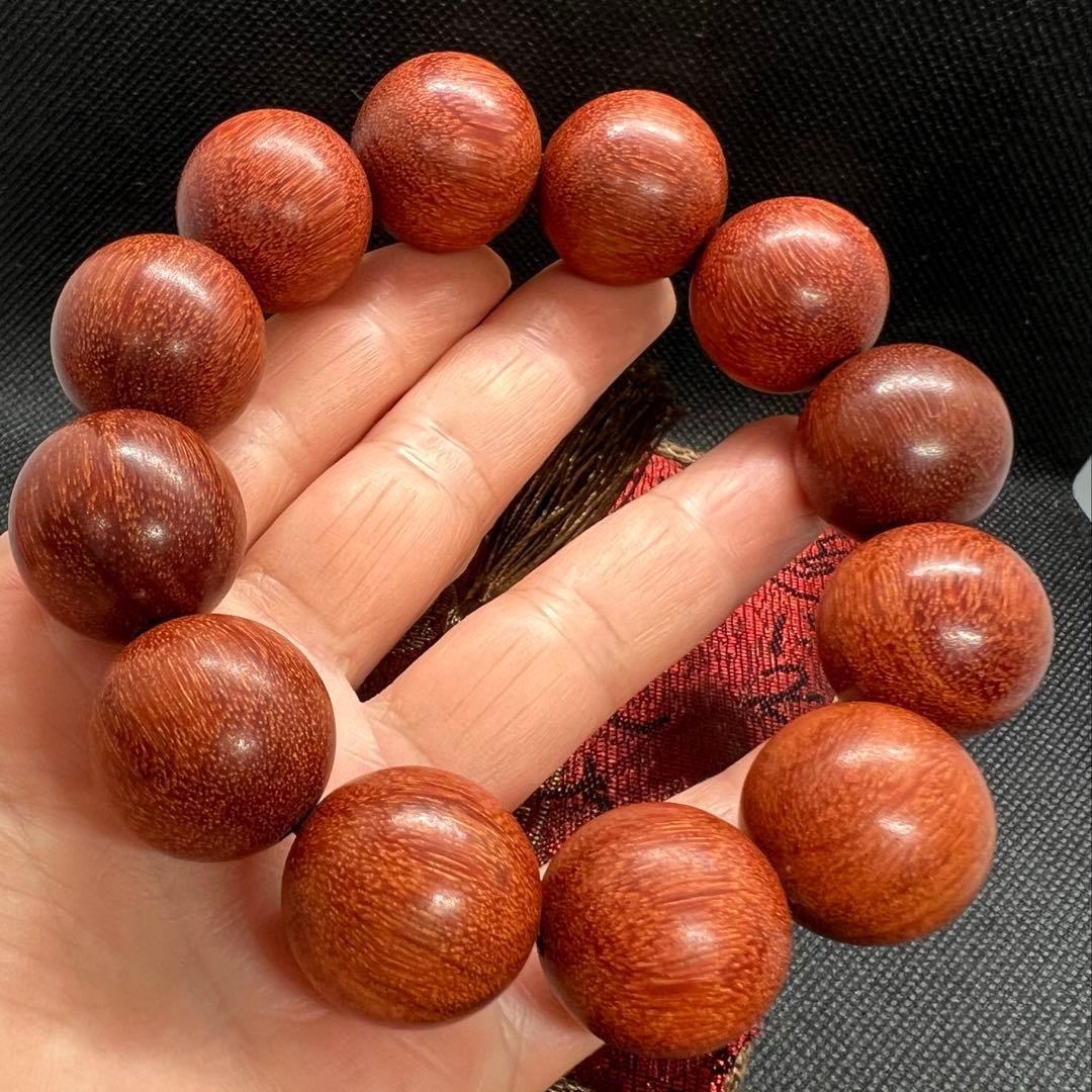 天然 高級品 紫檀(シタン)の木男性向けブレスレット★AB1065