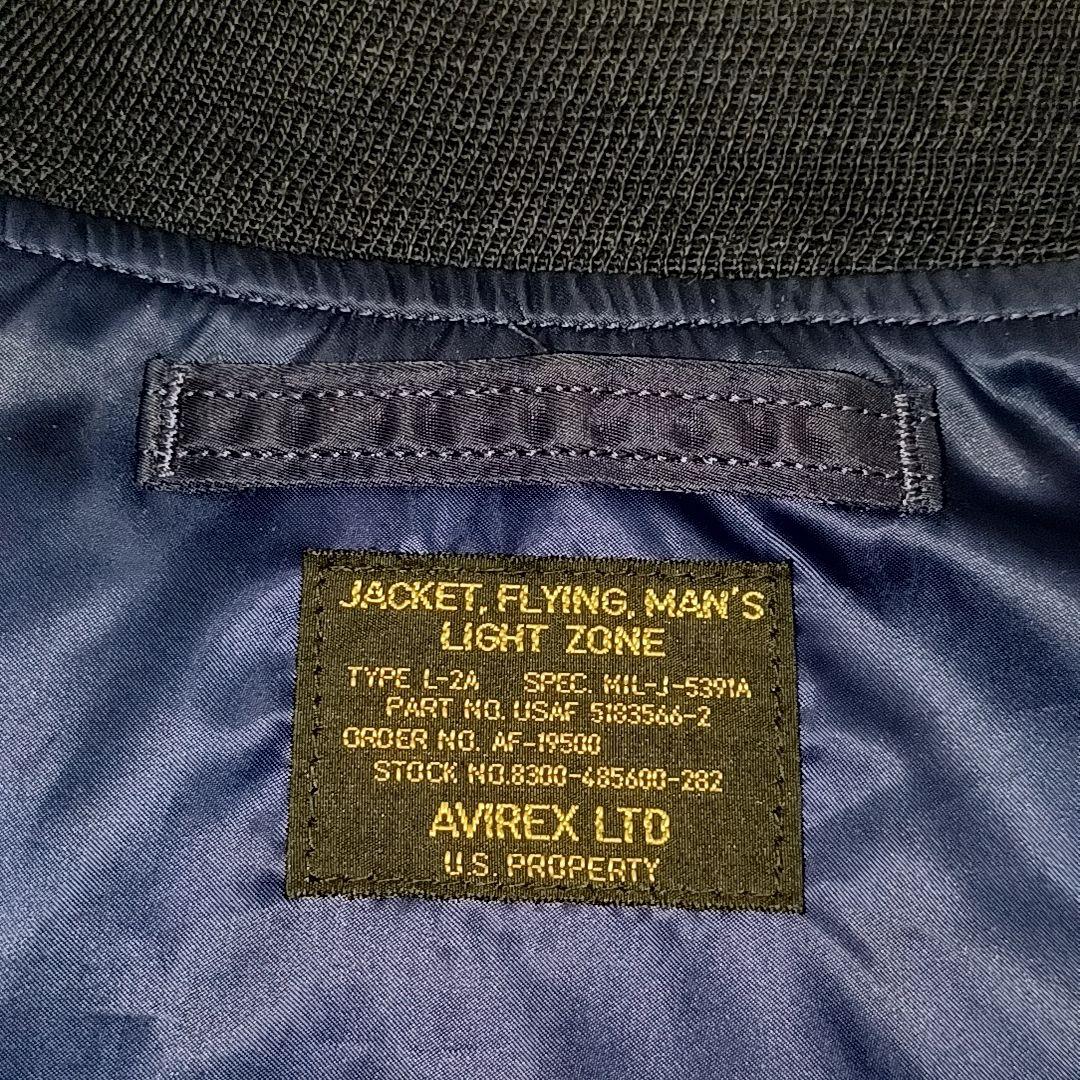 【希少XL★美品】AVIREX　L-2A　フライトジャケット　ネイビー