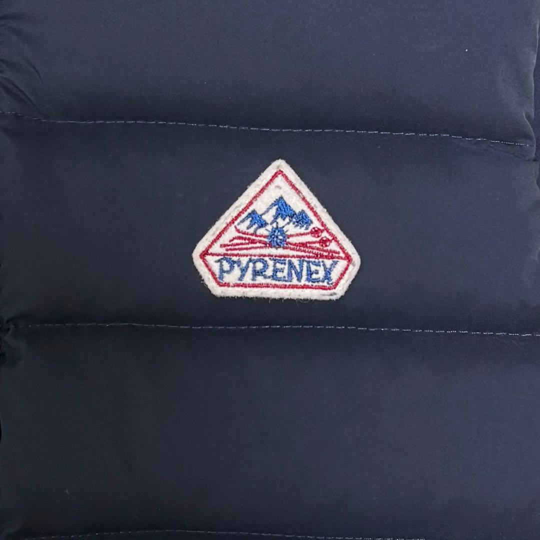 PYRENEX ピレネックス ダウンベスト フード ネイビー S 34 2way