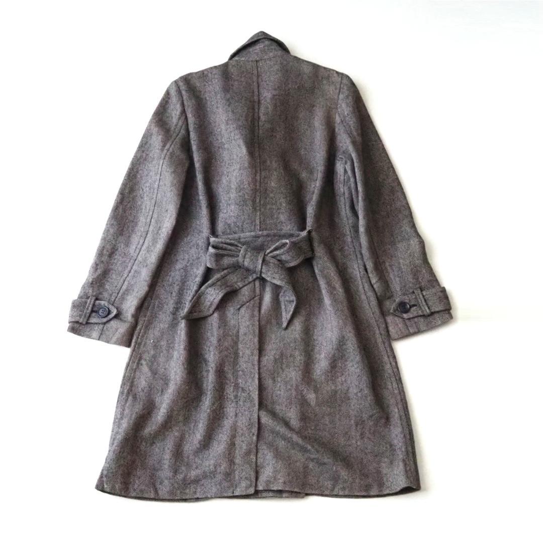 イザベルマランエトワール ロングコート リネンウール ヘリンボーン M