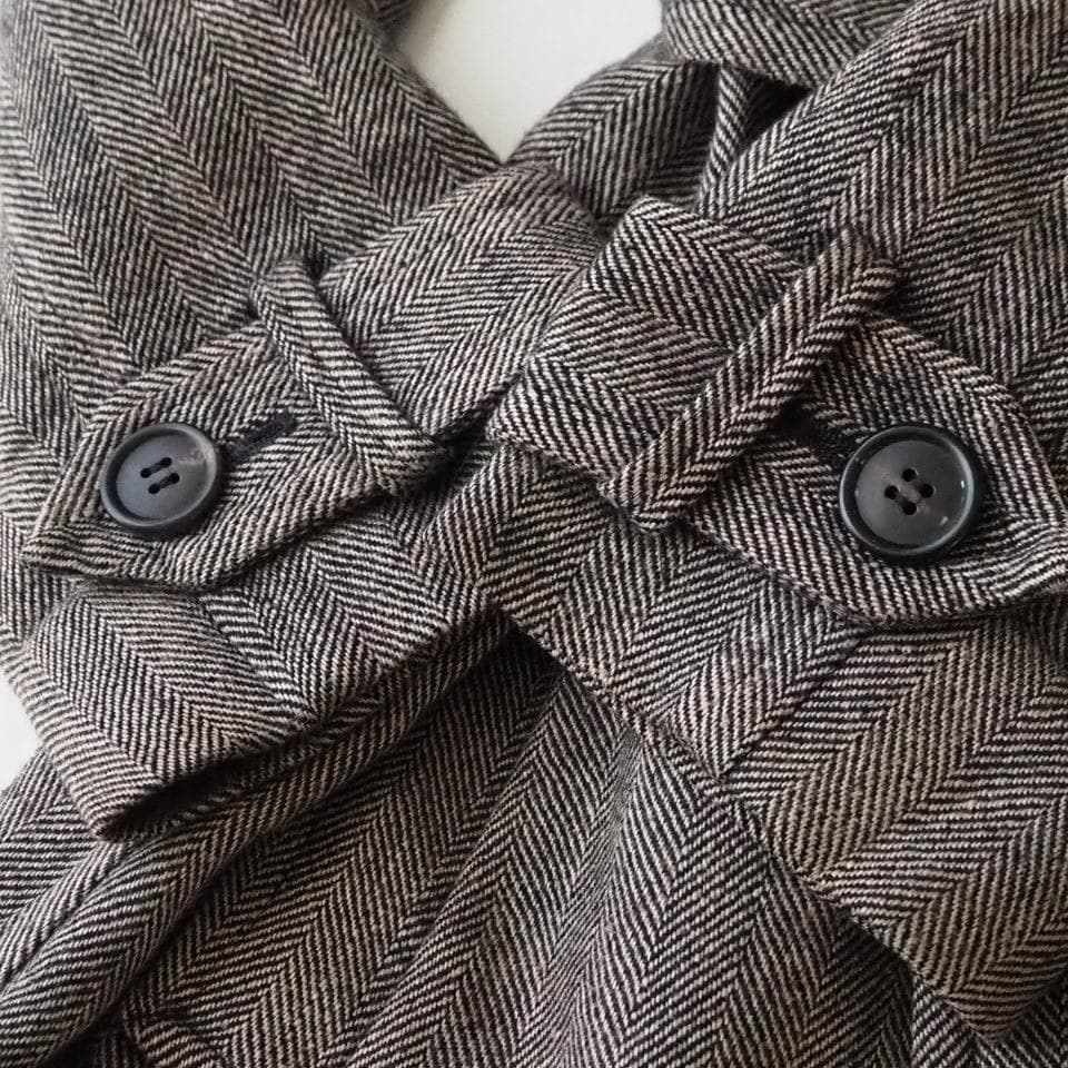 イザベルマランエトワール ロングコート リネンウール ヘリンボーン M