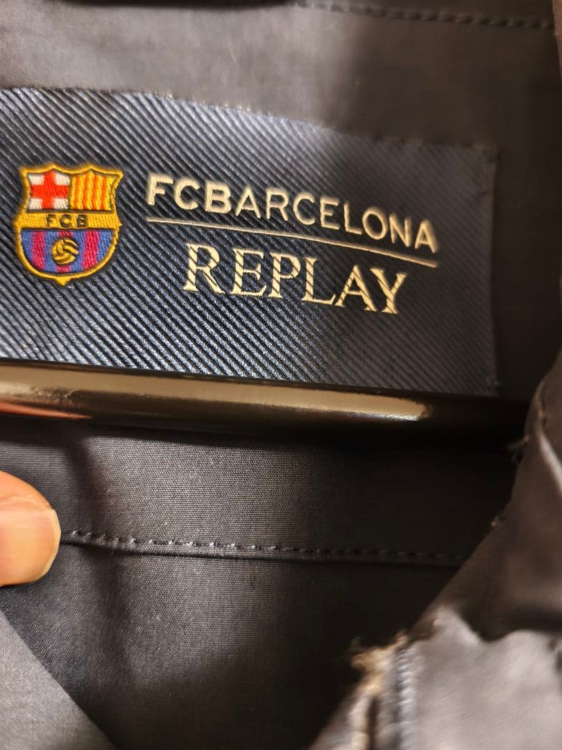 【イタリア製】FC BARCELONA×REPLAYネイビー トレンチコート