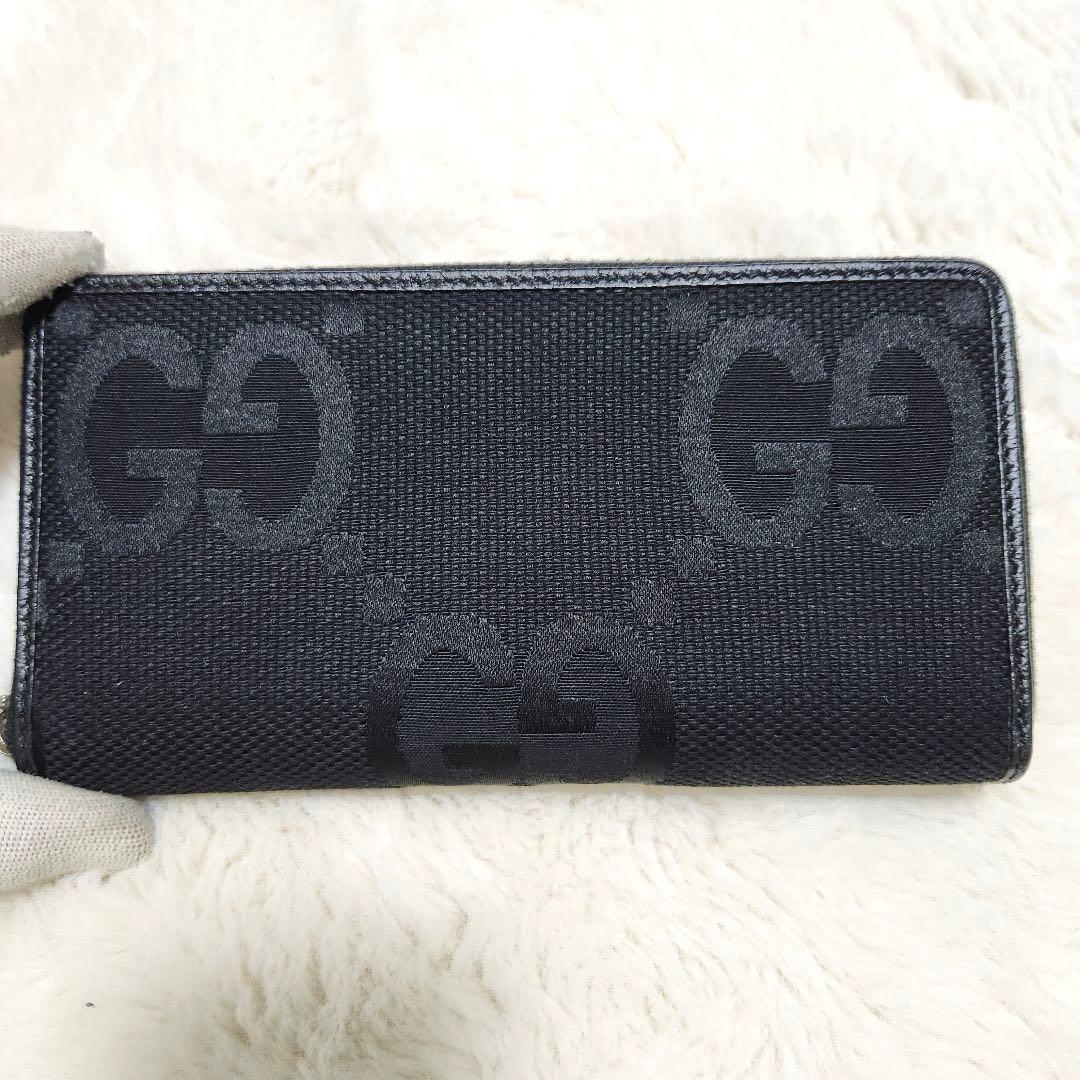 ✨新品同様　付属品完備✨グッチ　長財布　ラウンド キャンバス　ジャンボGG 黒