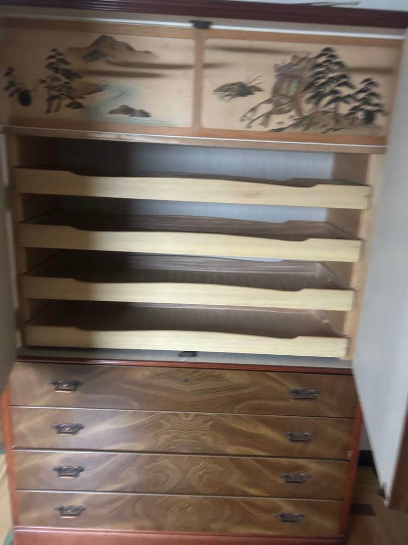 木製ブラウンチェスト 5段 引き出し付き(取りに来れる方限定です)