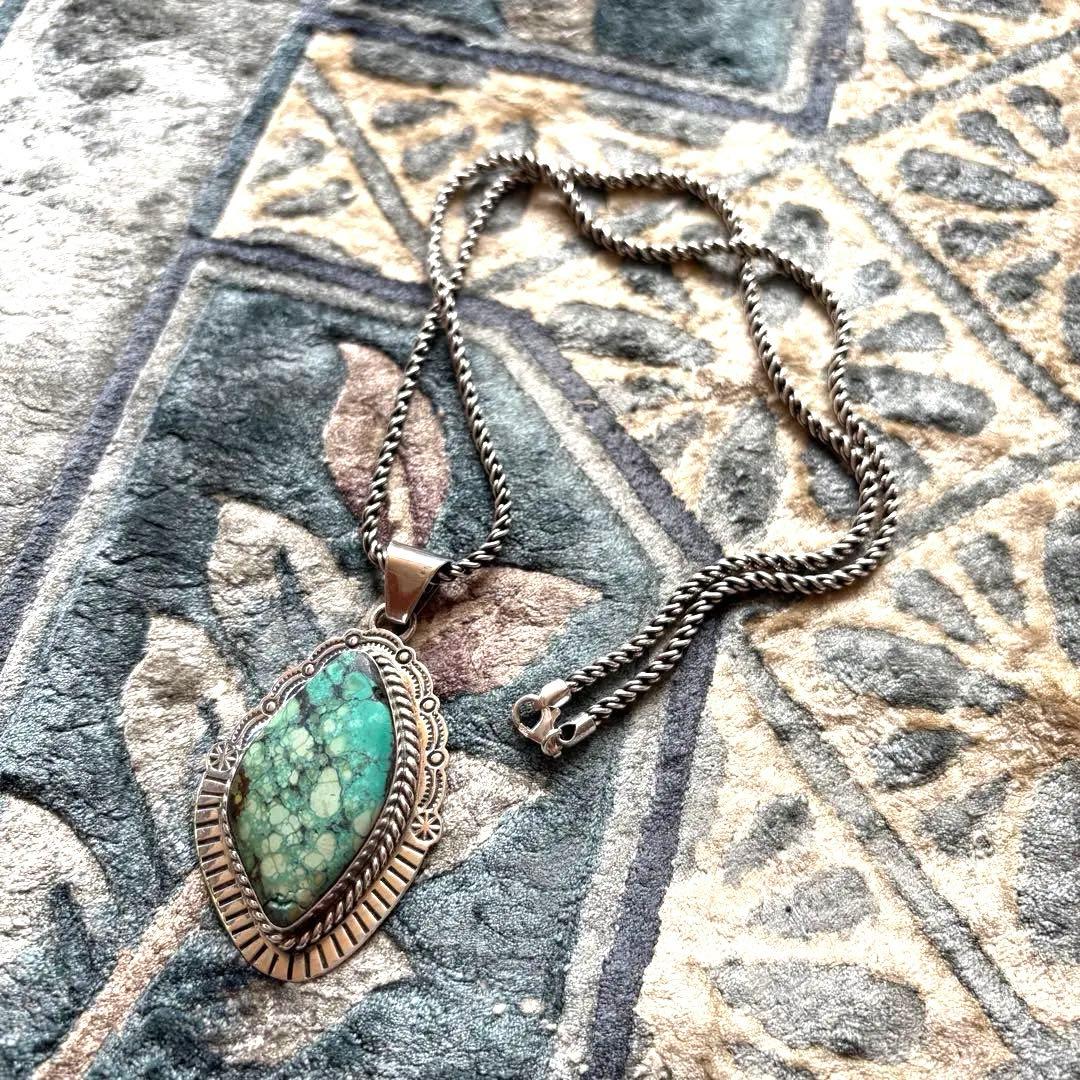 専用！TADY&KING 野尻氏作 ビンテージ ターコイズ ネックレス 特大