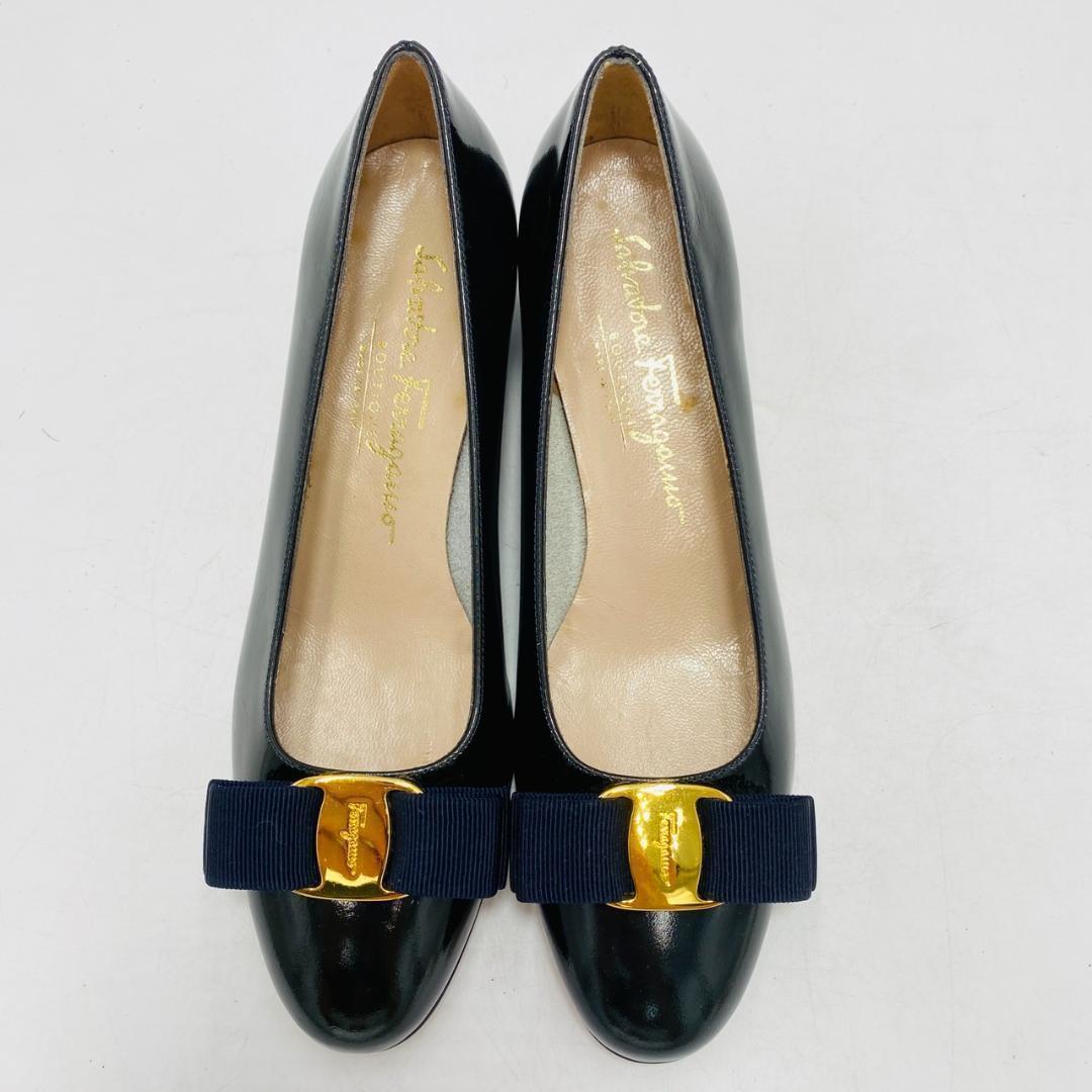 新品　Ferragamo　フェラガモ　ヴァラパンプス　リボン　5 1/2