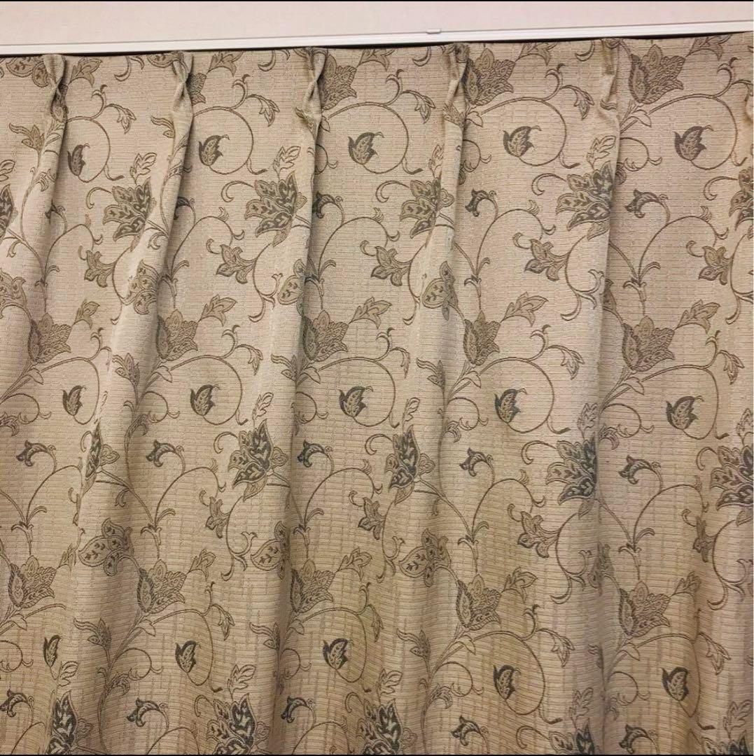 厚地カーテン　幅150cm×丈220cm 2枚 ジャガード