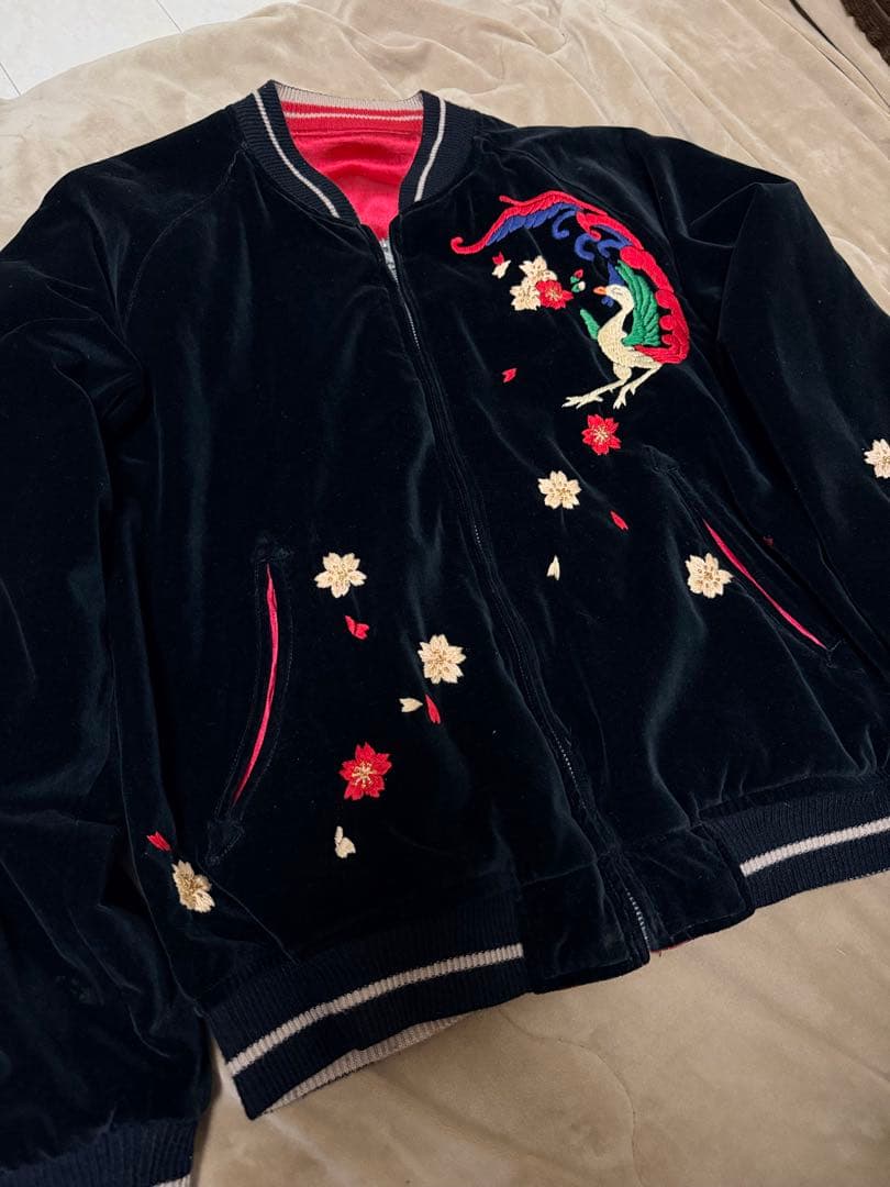 ２面用 別珍 Cropped Heads スカル 日本 スカジャン unisex