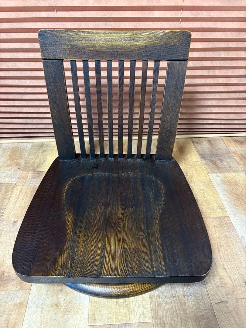 回転座椅子　無垢　和モダン　和室　タモ材　オーク材　②