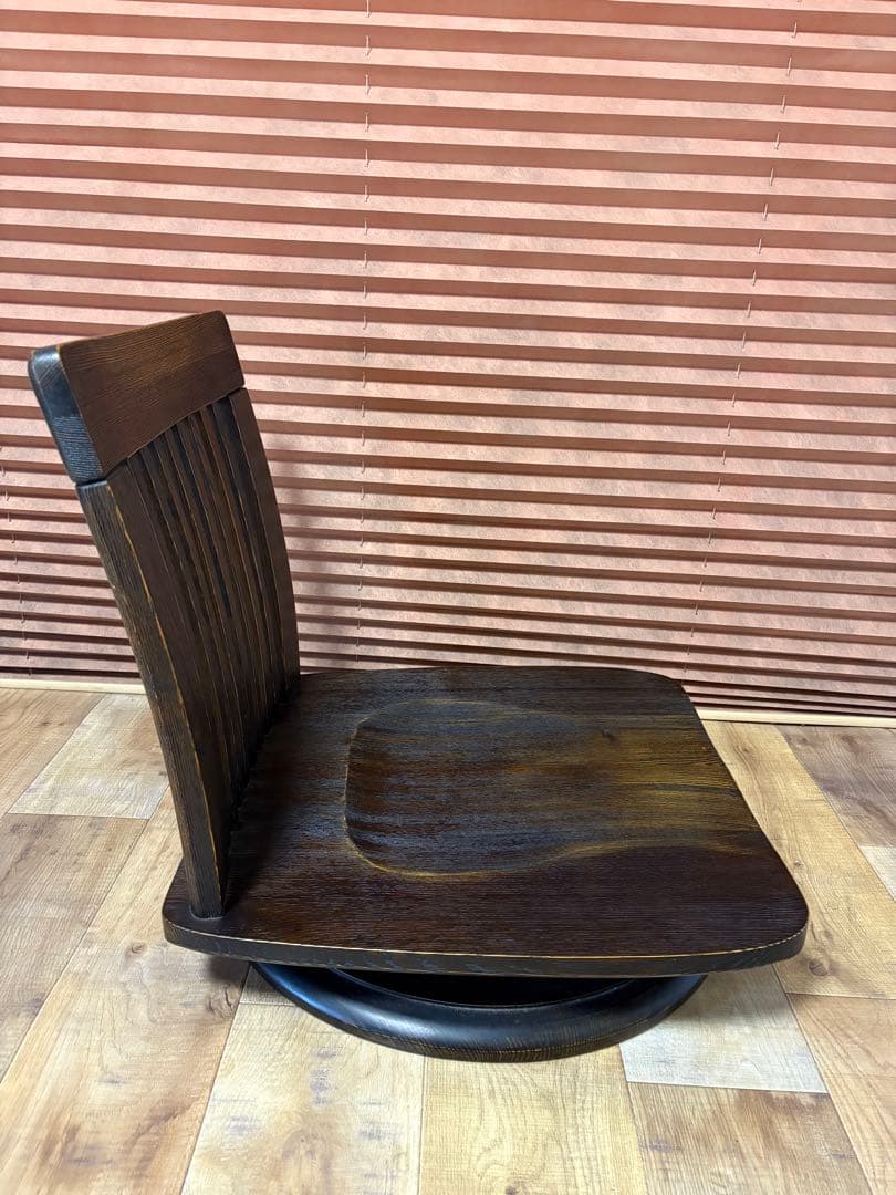 回転座椅子　無垢　和モダン　和室　タモ材　オーク材　②