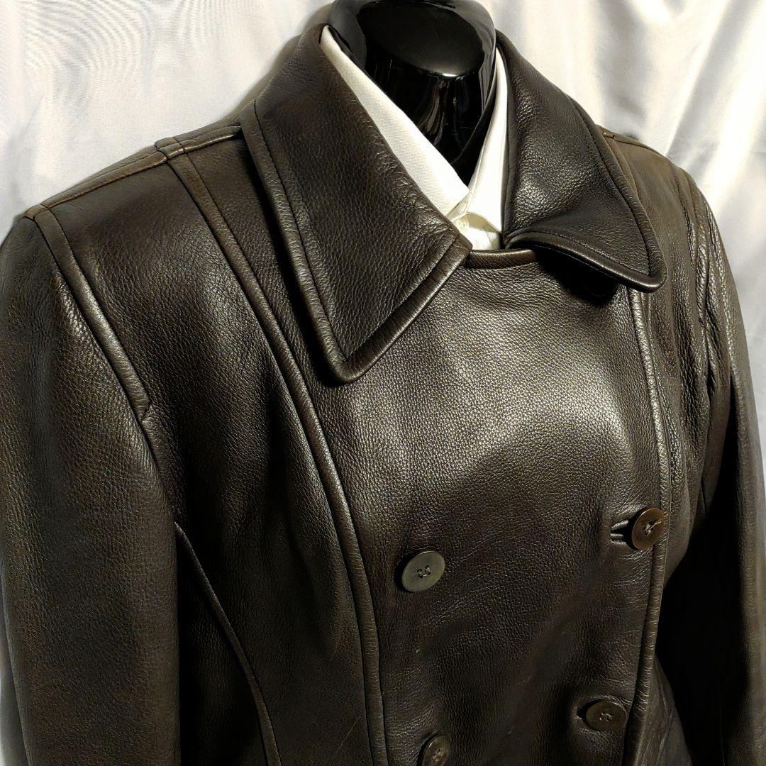 希少 80s 90s レザーダブルコート USA製 コレクションライン