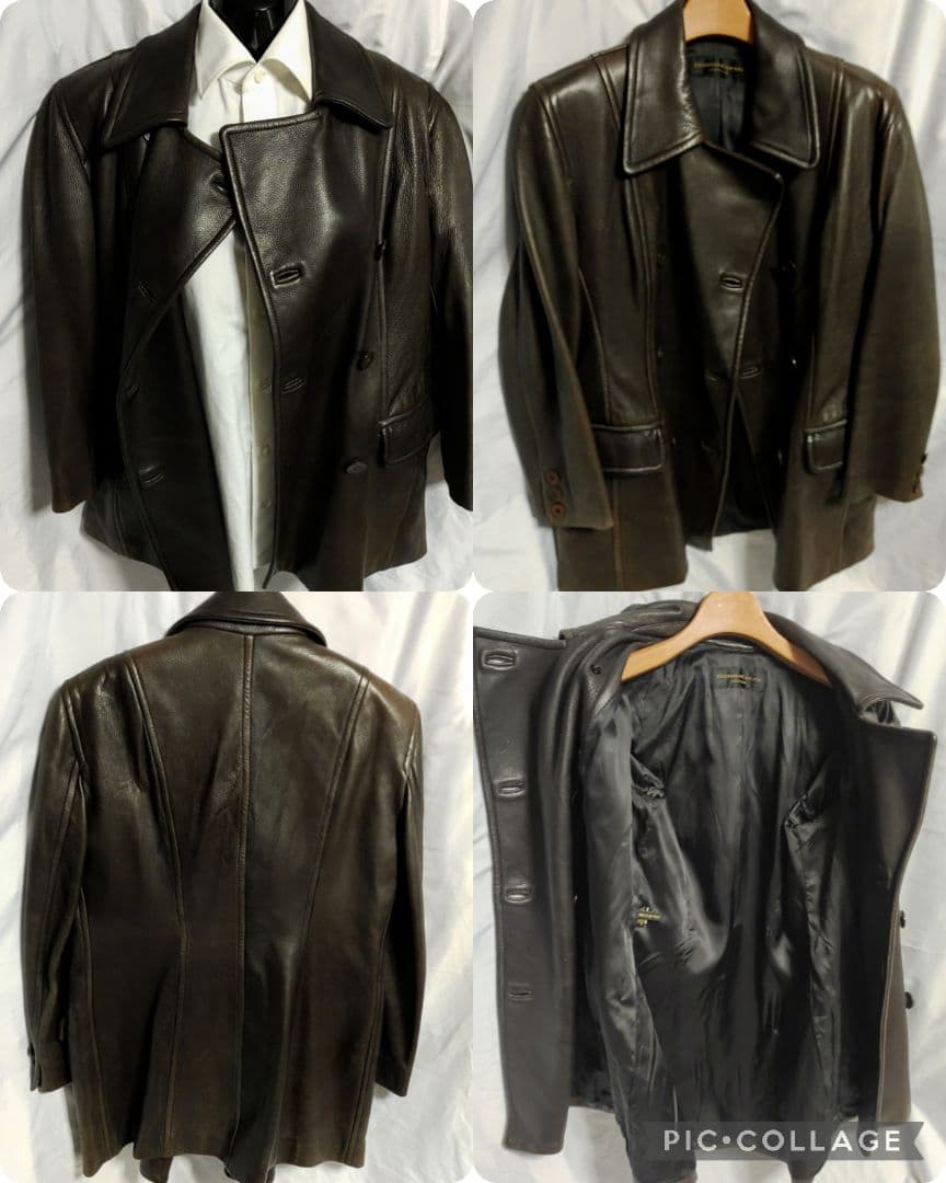 希少 80s 90s レザーダブルコート USA製 コレクションライン