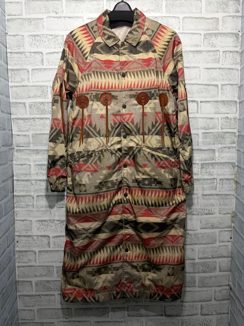 美品　KAPITAL キャピタル　ネイティブ柄　タッセル　ステンカラーコート