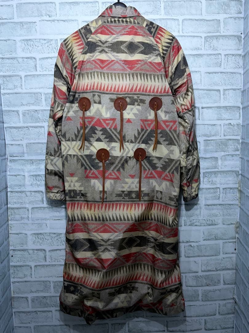 美品　KAPITAL キャピタル　ネイティブ柄　タッセル　ステンカラーコート