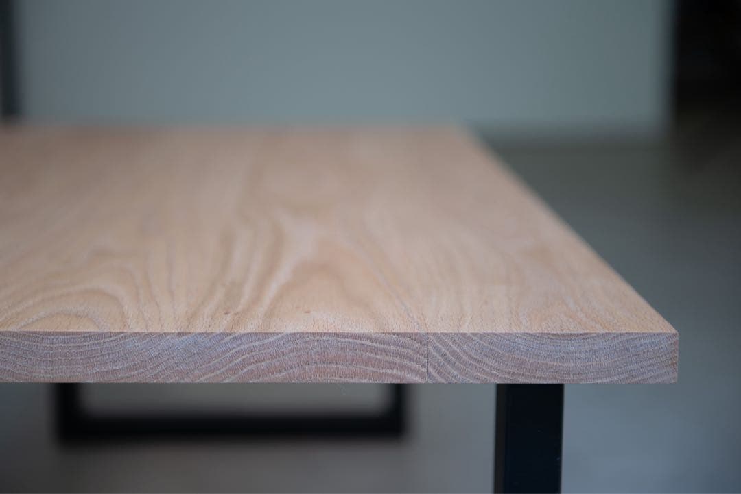 天然無垢タモ　長方形テーブル　1200×600mm