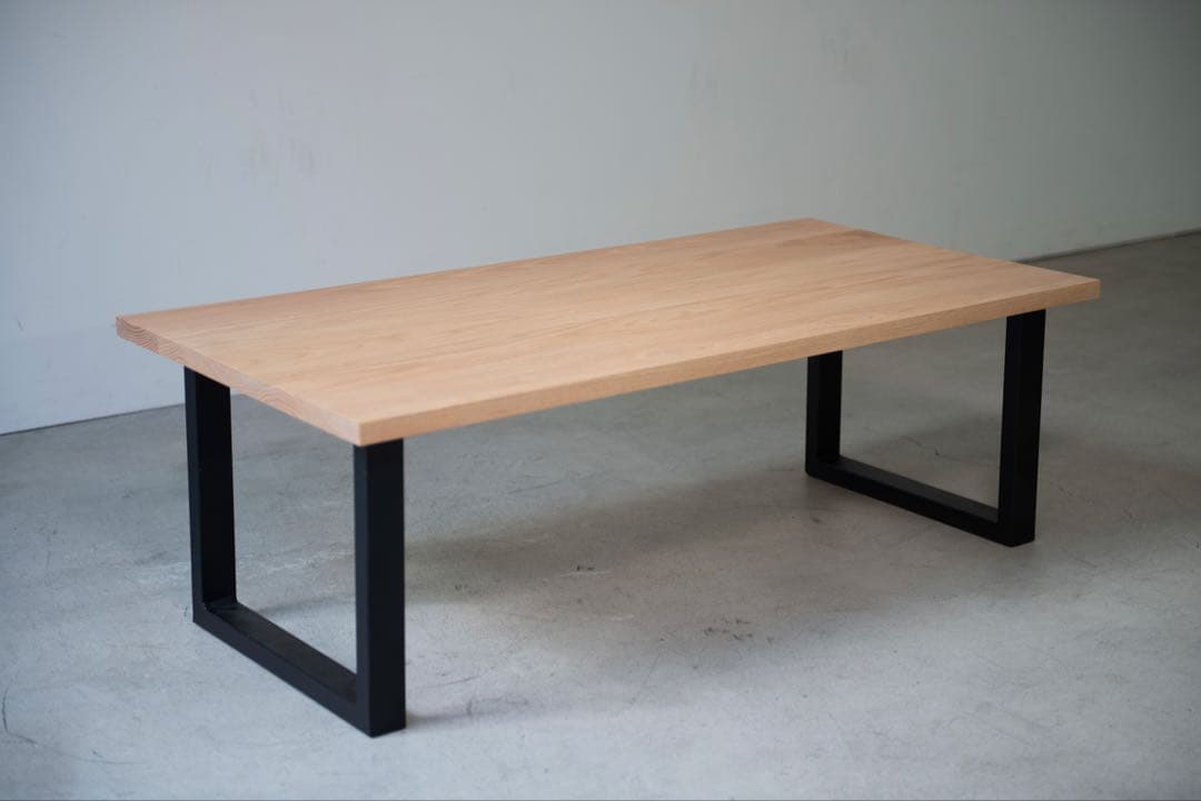 天然無垢タモ　長方形テーブル　1200×600mm