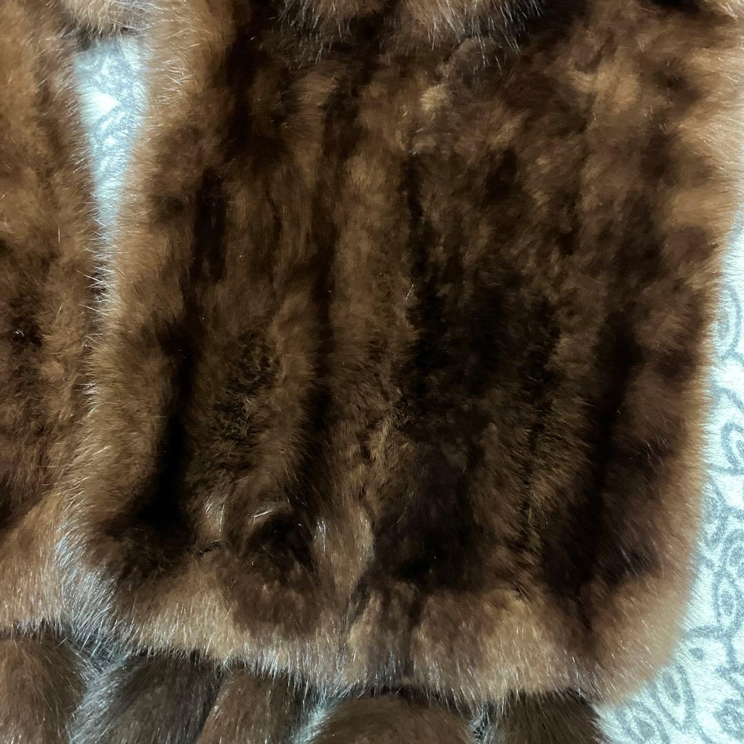 美品セーブル 大判ショール 34×186㌢位