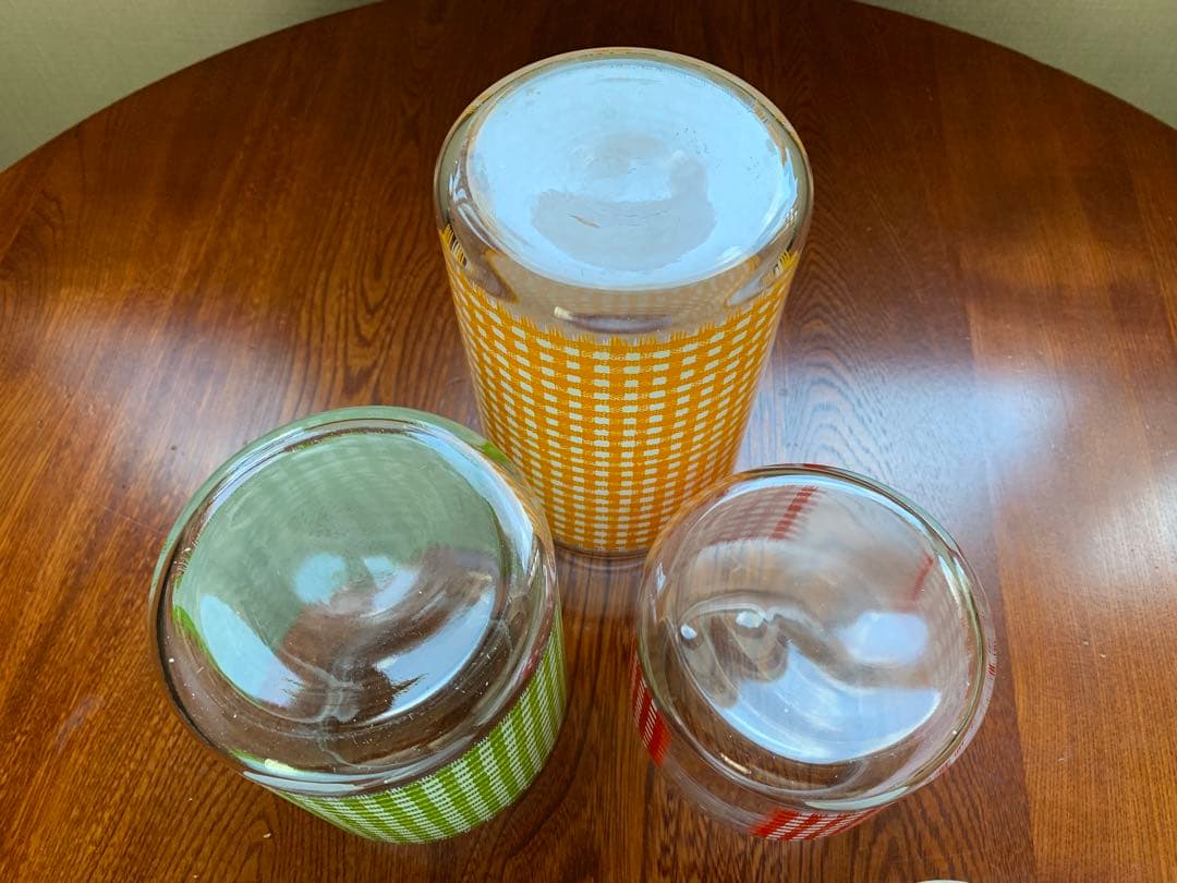 Fire-King ファイヤーキング ギンガムチェック キャニスター3色セット