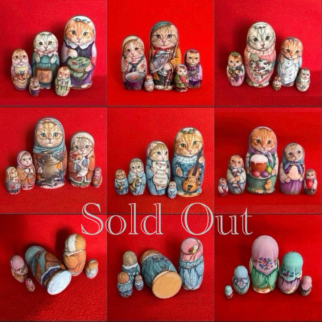 ロシア雑貨☆猫のエッグオーナメントkittenマトリョーシカ