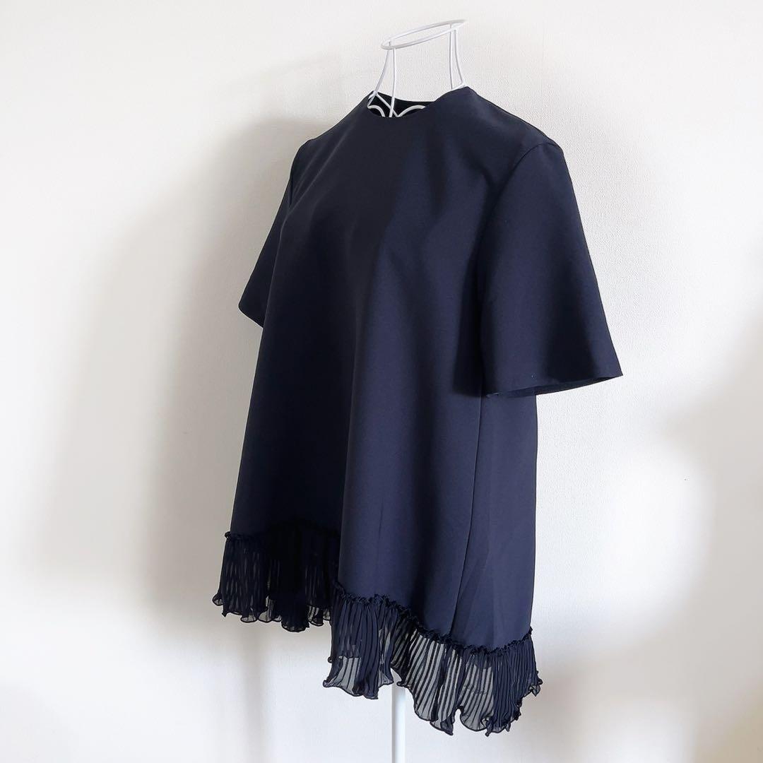 ADEAM アディアム 23年製　シフォンヘムブラウス プリーツ　フォクシー　S