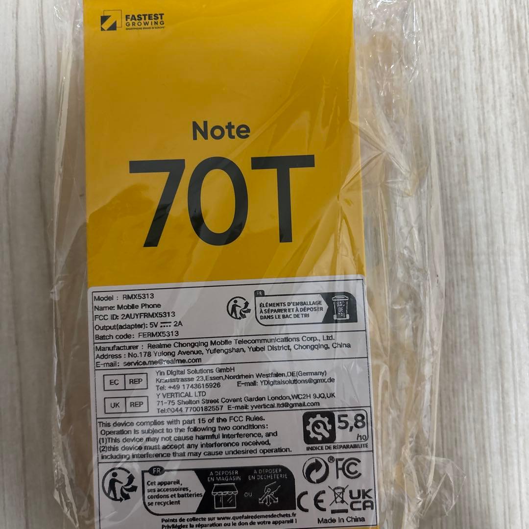 realme Note 70T 128gb ゴールド