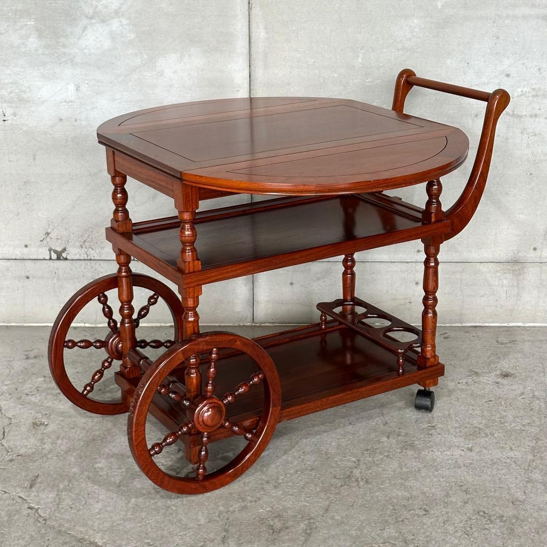 ✦ミッドセンチュリー✦ローズウッド製バーカート　キッチンワゴン バタフライ開閉式